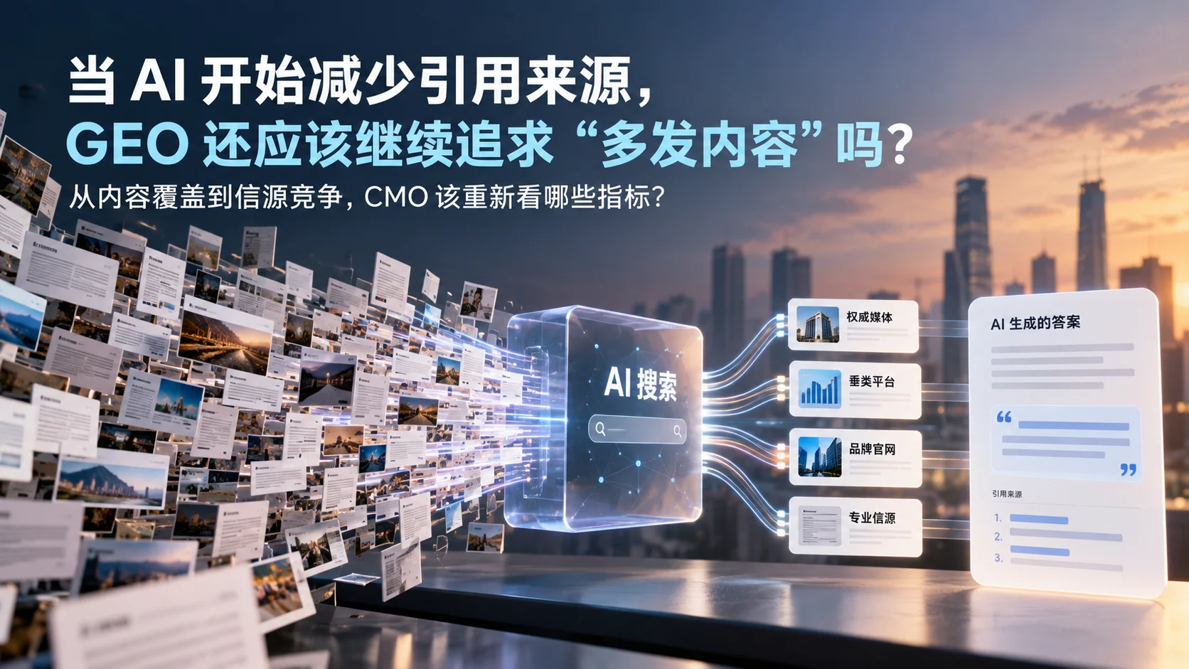 当 AI 开始减少引用来源，GEO 还应该继续追求“多发内容”吗
