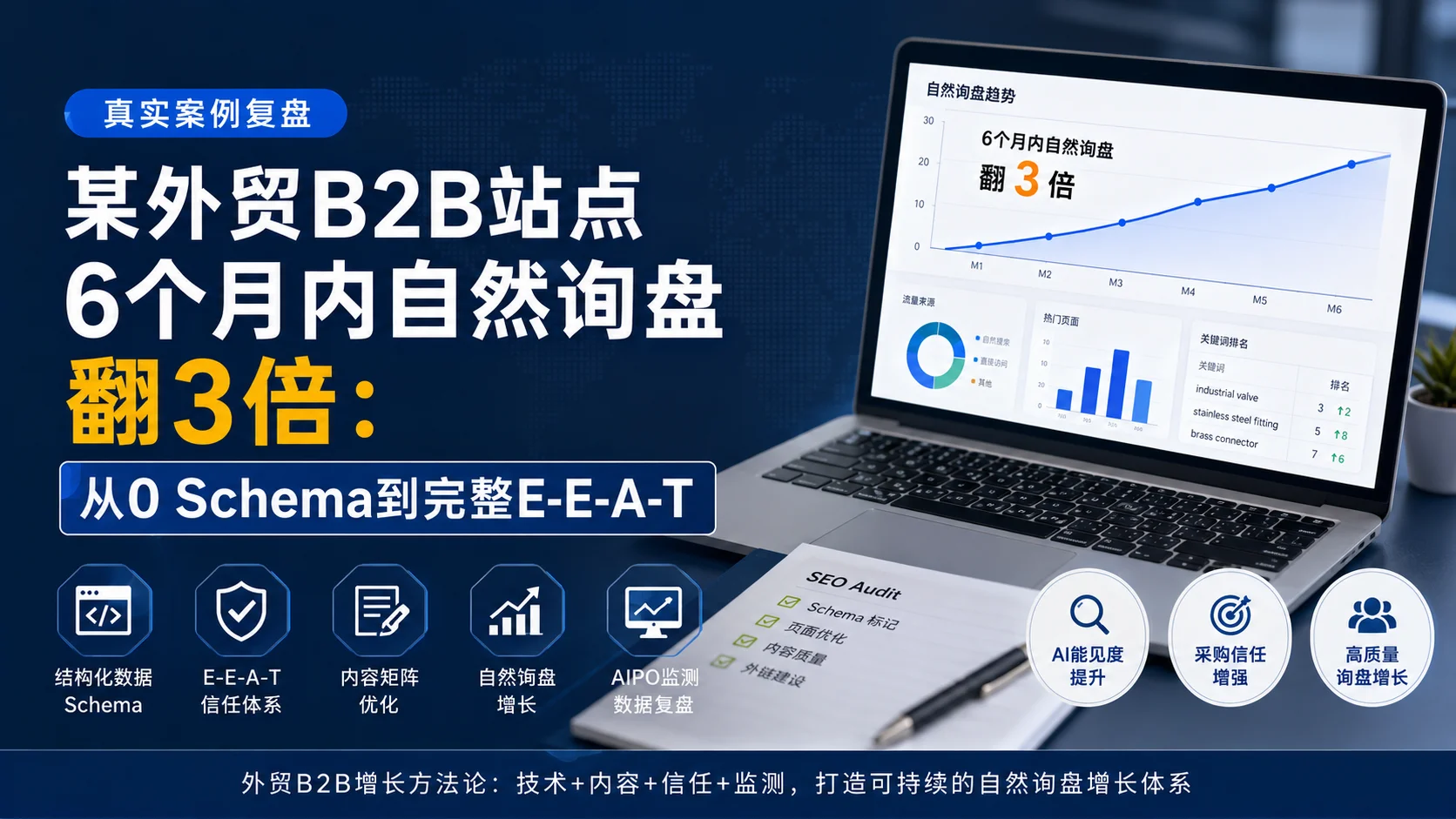 某外贸 B2B 站点 6 个月内自然询盘翻 3 倍:从 0 Schema 到完整 EEAT