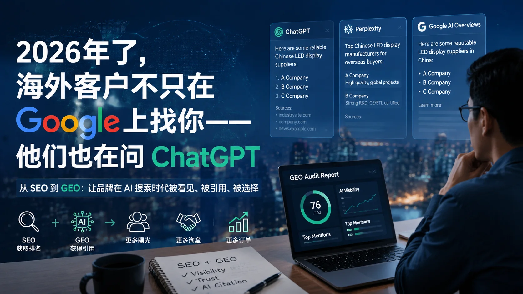 2026 出海企业 GEO 指南：海外客户不只在 Google 上找你，也在问 ChatGPT